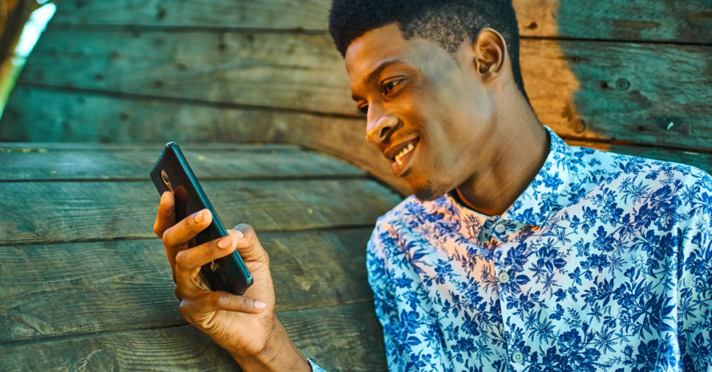 A man texting