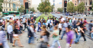 A crowd of people